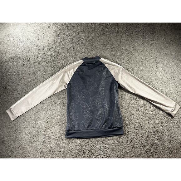 Adidas Floral Print Jacket Women Small Full Zip 3 Stripe - Picture 3 of 12